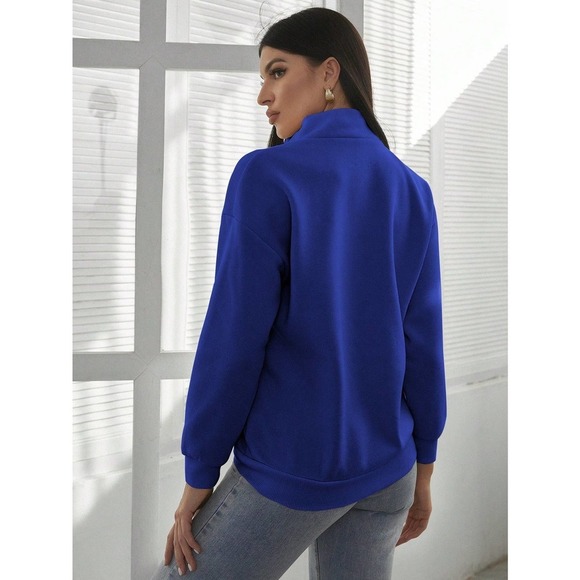 🌟 minimalist Half Zip Kangaroo Pocket Sweatshirt - Picture 8 of 11